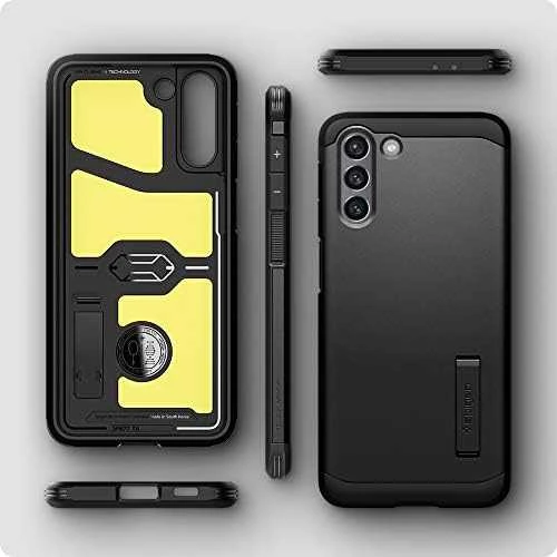 Dėklas „Spigen Tough Armor“, juodas – „Galaxy S21“