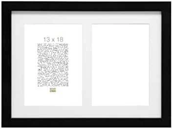 Nuotraukų rėmelis Deknudt S66KA2 galerija 2x13x18 Mediena juoda w. Passepartout