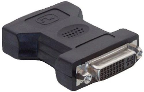 DVI 24+5pin adapteris, juodas kampinis korpusas