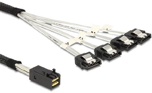 Delock Cable mini SAS HD SFF-8643 > 4 x SATA 7 kontaktų 0,5 m