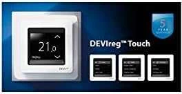 Devi elektroninis termostatas DEVIreg Touch 230V 16A 5-35 ° C IP21 sniegas (140F1071)