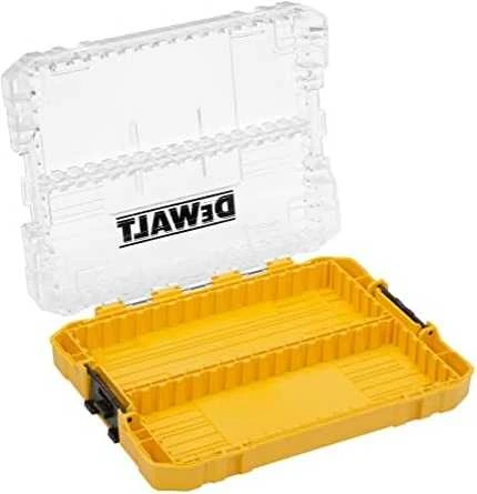 DEWALT vidutinio kietumo dėklas+ [DT70803-QZ] su 2 mažomis didelės talpos laikymo dėžėmis ir 6 antgalių laikikliais