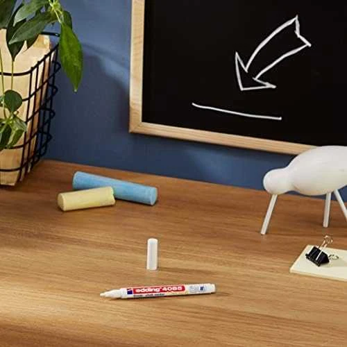 Edding Marker kredowy e-4085 EDDING, 1-2 mm, blister, 2 vnt., balta