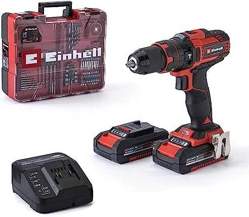 Einhell smūginis suktuvas gręžtuvas TE-CD 18/40 Li-i + 64 priedai (2×2,0Ah) 4513992