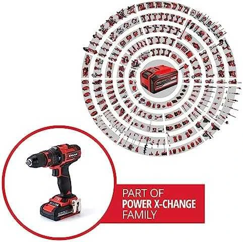 Einhell smūginis suktuvas gręžtuvas TE-CD 18/40 Li-i + 64 priedai (2×2,0Ah) 4513992
