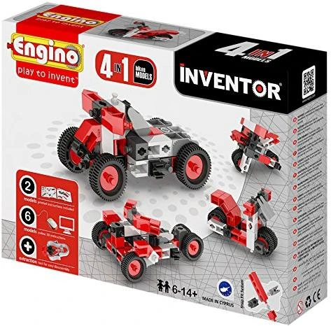 Konstruktorius Engino Inventor „Keturračiai ir motociklai“, 4 modeliai