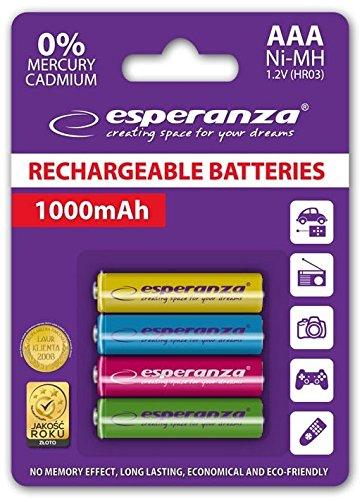 Esperanza EZA107 Įkraunama baterija Ni-MH AAA 1000MAH x4