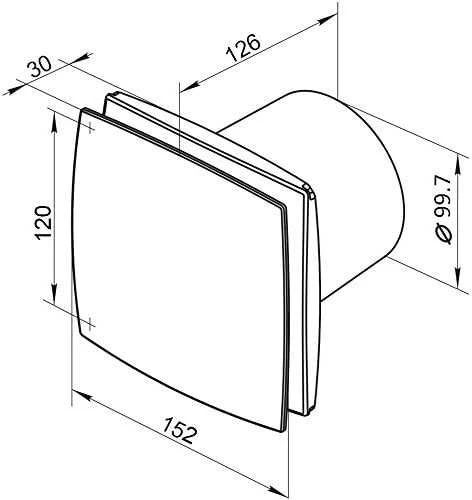 Vents Ašinis ventiliatorius fi 100 14W 33d B laikmatis baltas (100LDT)