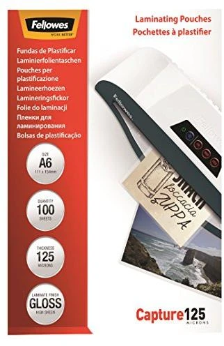 Fellowes Laminavimo popierius A6 Glossy 125micron