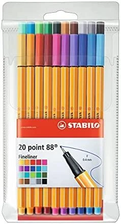 Stabilo Fineliner 20 spalvų