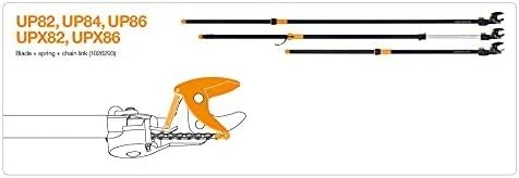 Fiskars Peilis, spyruoklė ir grandinės jungiamsis narelis genėtuvams UP82, UP84, UP86, UPX82, UPX86