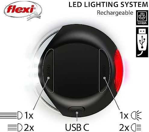 FLEXI LED žibintuvėlis Akku su USB, juodas