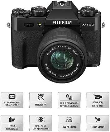 FUJIFILM X-T30 II + FUJINON XC 15-45mm F3.5-5.6 OIS PZ (Juodas)