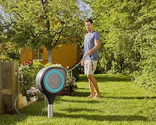 Gardena Ritė su žarna ir purkštuvu tvirtinama pri sienos RollUp XL 35m, mėlyna/pilka