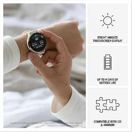 Išmanusis laikrodis Garmin Venu® 3, 45 mm, Skalūno spalvos nerūdijančiojo plieno apvadas, su juodu korpusu ir silikoniniu dirželiu