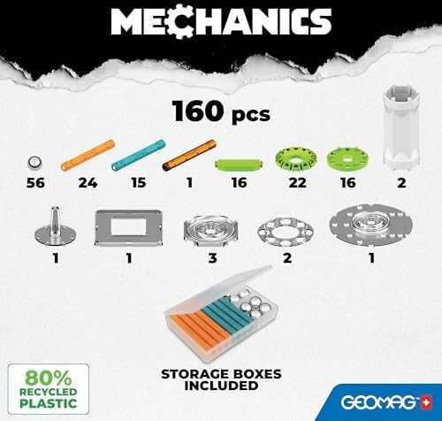 Trefl Geomag Magnetinis konstruktorius - Mechanika - Magnetiniai krumpliaračiai (160 vnt.)