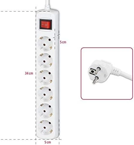 Hama 00108833 - 6 kintamosios srovės lizdas (-ai) - 230 V - 16 A - 3500 W - Baltas - Plastikas