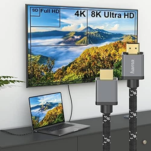Hama HDMI 2.1 8K 2m, Premium, itin didelės spartos