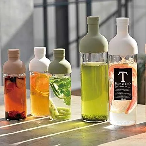Gertuvė Hario - Filtruojamas šalto užvirinimo arbatos buteliukas Smokey Rožinė 750ml