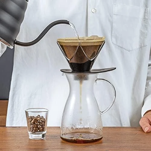 Hario - V60 Plastic One Pour Dripper MUGEN - Juodas
