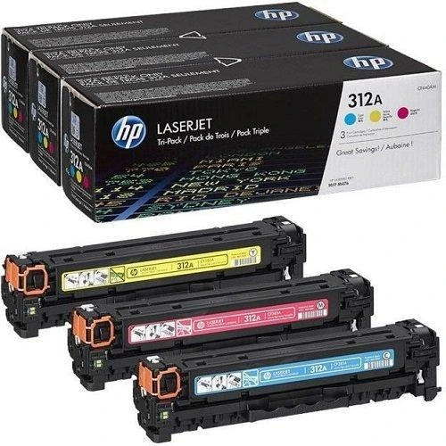 Hewlett Packard (HP) HP 312A toneriai, 3 vnt. pakuotė. CF381A+CF382A+CF383A
