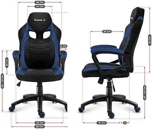 Žaidimų kėdė Huzaro Force 2.5 Mesh, Mėlynos spalvos