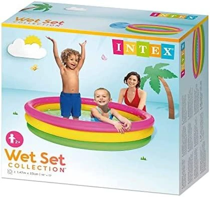 Amo Toys Intex Sunset Pripučiamas baseinas, 147x33cm, 3 žiedai