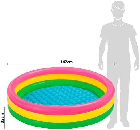 Amo Toys Intex Sunset Pripučiamas baseinas, 147x33cm, 3 žiedai