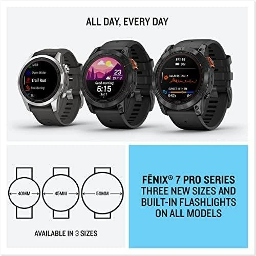 Išmanusis laikrodis Garmin Fenix 7X Pro Solar, Pilkos spalvos korpusas su juodos spalvos silikoniniu dirželiu