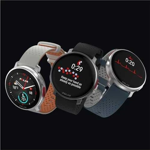 Išmanusis laikrodis Polar Vantage V3 S/L. Sidabrinės spalvos korpusas su melsvos spalvos dirželiu