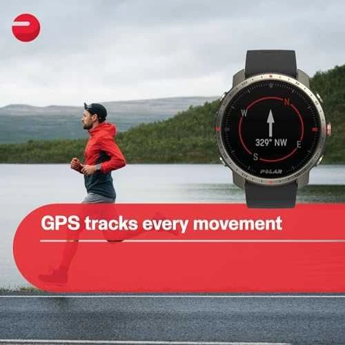 Išmanusis laikrodis Polar Grit X Pro Titan, Titano apvadas su juodu odiniu dirželiu