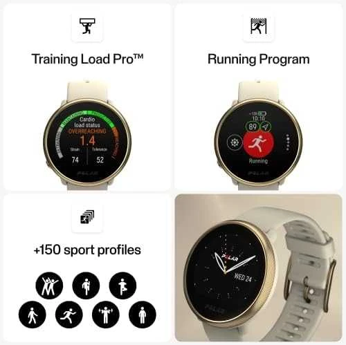Išmanusis laikrodis Polar Ignite 2, S/L dydis, Aukso spalvos korpusas su smėlio spalvos dirželiu