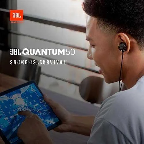 Žaidimų ausinės JBL Quantum 50, Juodos