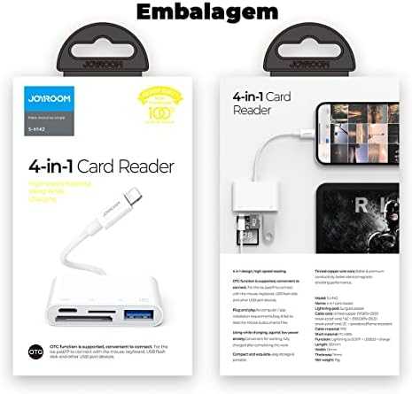 Lightning - USB OTG adapteris Joyroom S-H142 SD kortelių skaitytuvas Micro SD - baltas