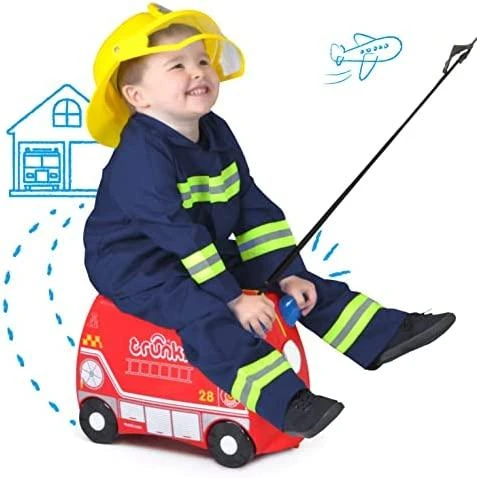 Trunki kelioninis lagaminas su ratukais vaikams | Gaisrinis automobilis Frank