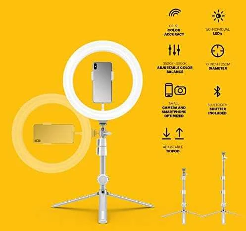 Žiedinė lempa Kodak Led Ring 10'' RL001 + Statyw