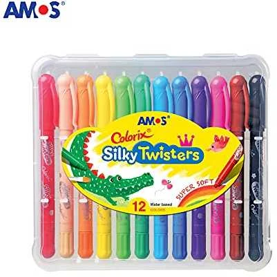 Amos Silky Twisters kreidelės 12 spalvų