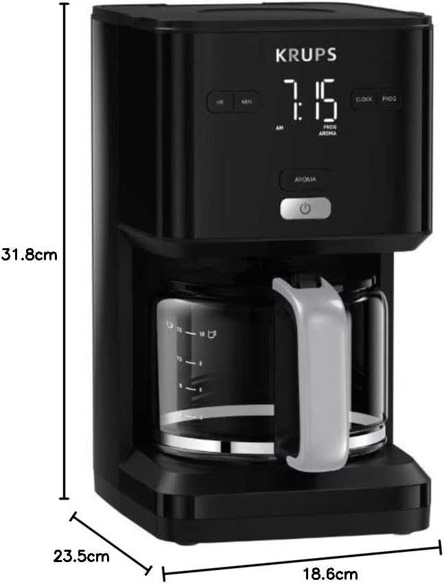 KRUPS lašelinis kavos aparatas Smart'n Light KM600810, 1,25 l, 1000 W su laikmačiu