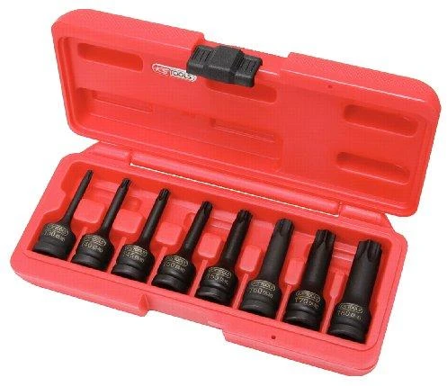 Smūginių galvučių komplektas ½" Torx T30-T80 8 vnt., KS Tools