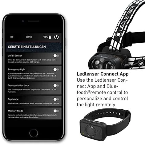 LED Lenser Galvos Žibintas - Ledlenser H19R Juodas
