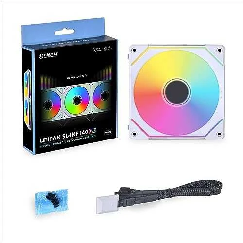 Lian Li UNI FAN SL-INF 140 ARGB PWM korpuso ventiliatorius- 140mm, baltos spalvos
