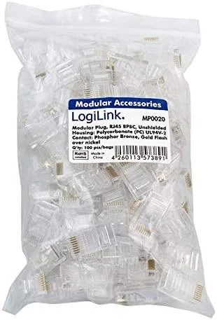 LogiLink Modular RJ45 kištukai, 100 vnt (MP0020)