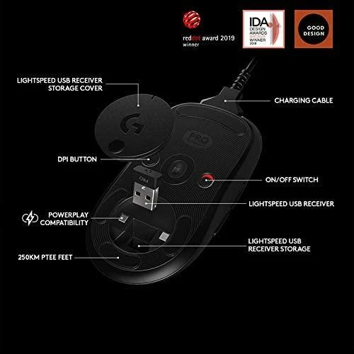 Belaidė žaidimų pelė Logitech G Pro, juodos spalvos (‎910-005272)
