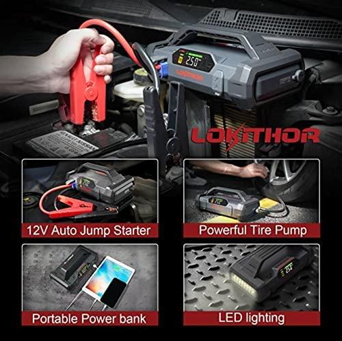 Gens Ace & Tattu Powerbank / Jump Starteris Lokithor JA301 20000mAh, 2000A su kompresoriumi 10-150 PSI