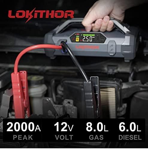 Gens Ace & Tattu Powerbank / Jump Starteris Lokithor JA301 20000mAh, 2000A su kompresoriumi 10-150 PSI