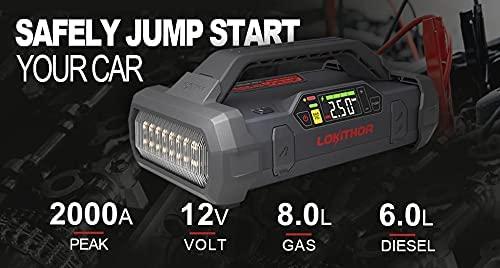Gens Ace & Tattu Powerbank / Jump Starteris Lokithor JA301 20000mAh, 2000A su kompresoriumi 10-150 PSI