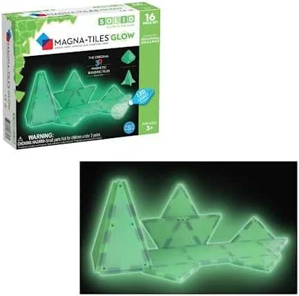 MAGNA-TILES Magnetinis šviečiantis konstruktorius, 16 det.