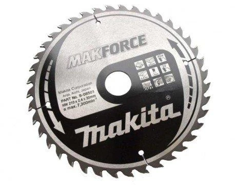Makita T.C.T. pjūklas MAKFORCE 210X2.4X30mm 20° T40 B-08501 T.C.T • 210 x30 mm • T40 • 20° • Medienai