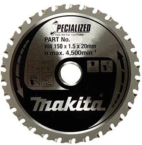Makita T.C.T. pjūklas SPECIALIZED 150X1.5X20mm 0° T32 B-47036 T.C.T • 150 x20 mm • T32 • 0° • Metalui