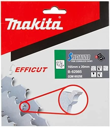Makita B-62979 T.C.T. pjovimo diskas 165X1.4X20mm 23° T25 EFFICUT